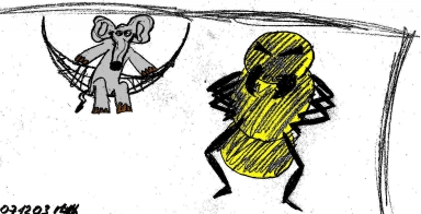 Un éléphant se balance à l'école